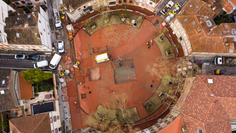 Place Arago vue de haut